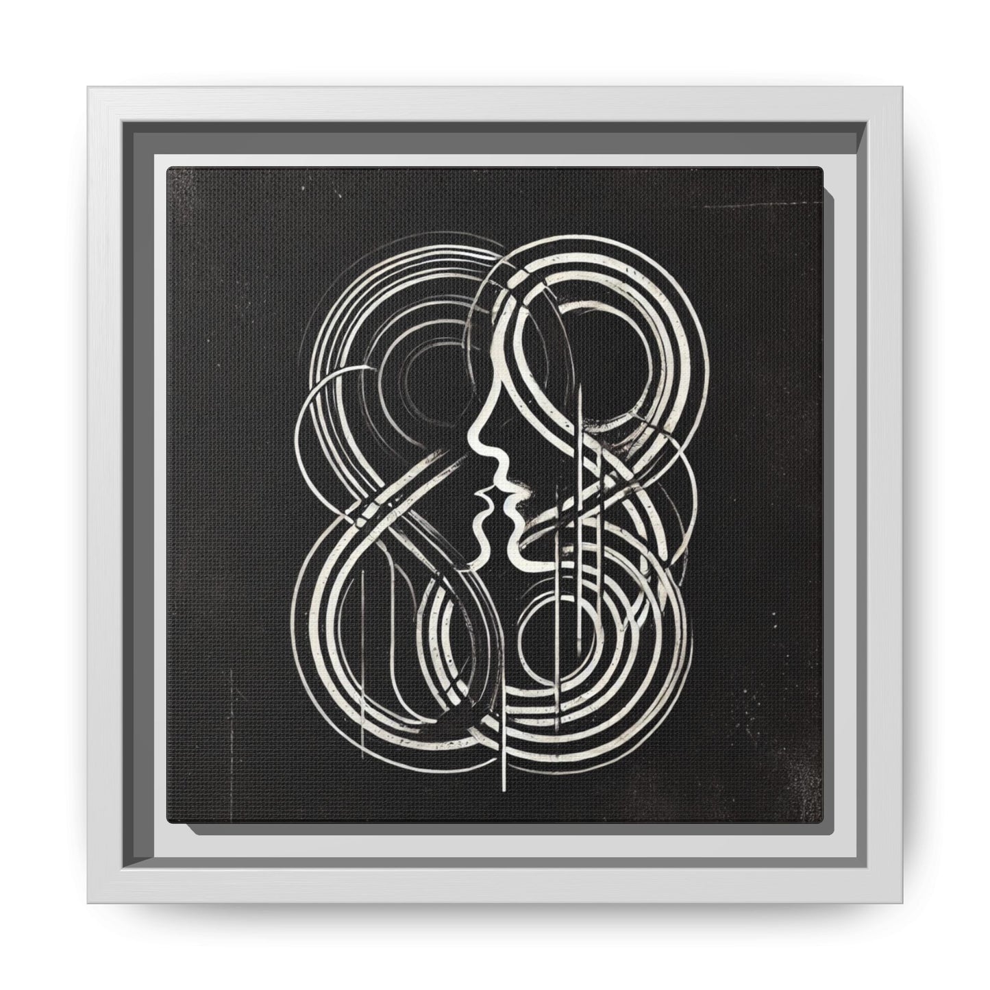 Duality of Minds - 8”x8” Framed Canvas