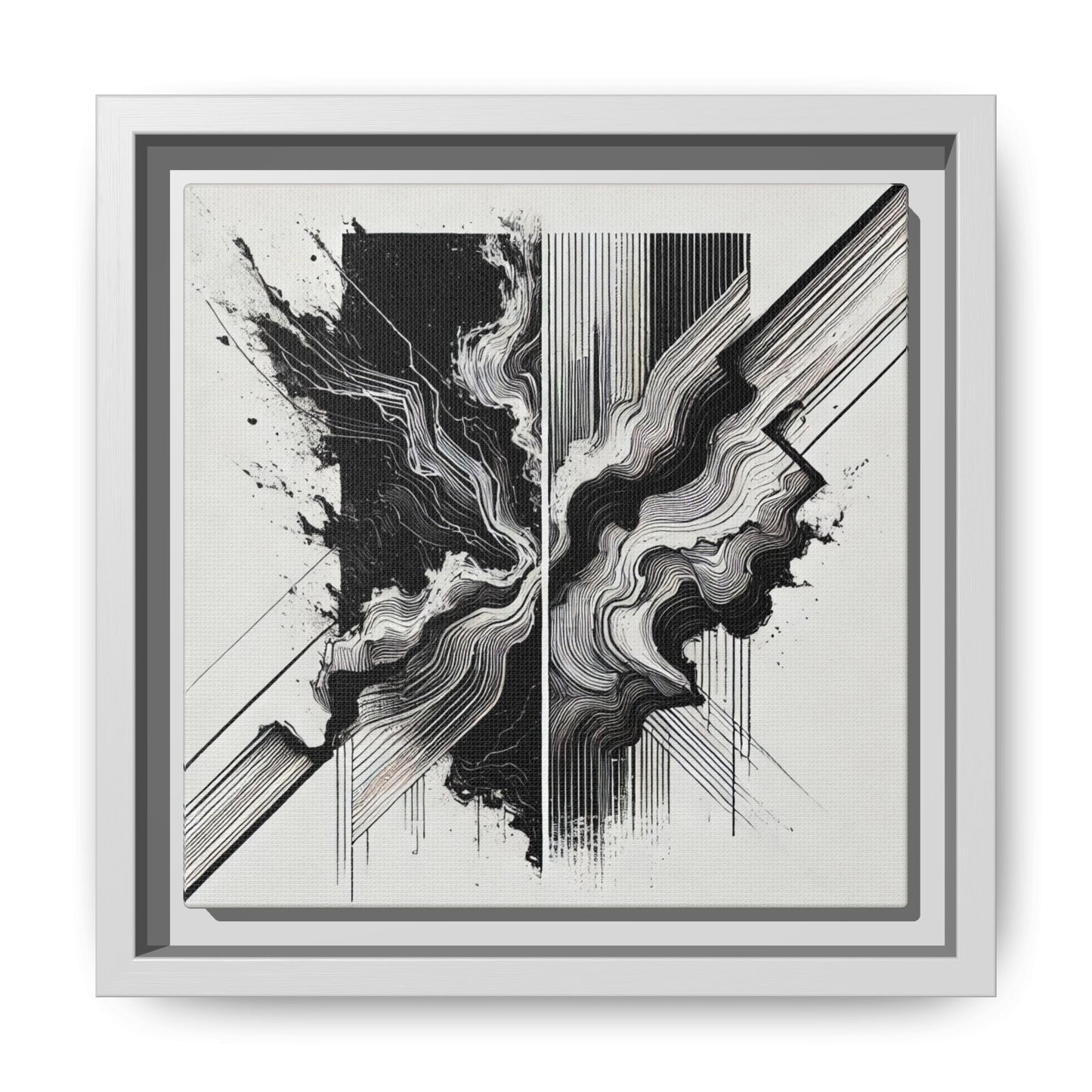 Fractured Harmony - 8”x8” Framed Canvas