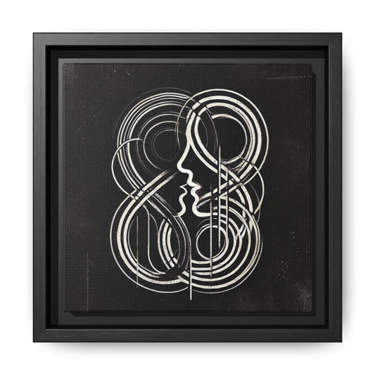 Duality of Minds - 8”x8” Framed Canvas